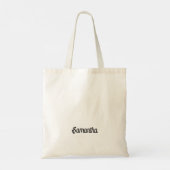 Dressuur Koningin Zwart Retro Script Ruiternaam Tote Bag (Achterkant)