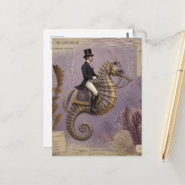 Dressuur op een zeepaardje briefkaart
