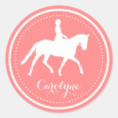 Dressuur Paard en Meisje Aangepaste Naam Sticker (Voorkant)