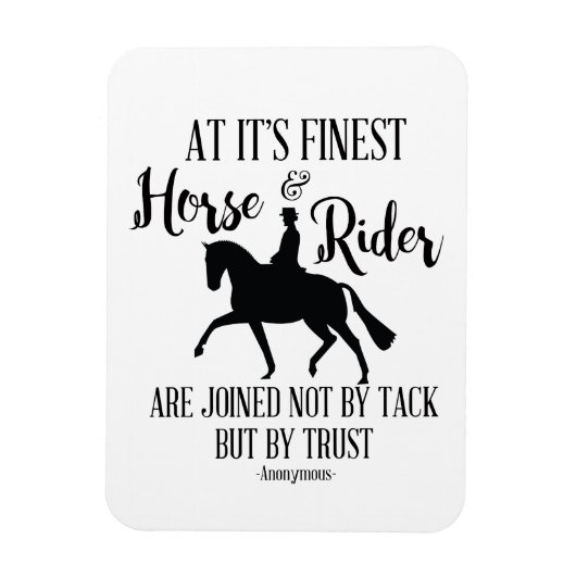 Dressuur Paard en ruiter Quote Magnet Magneet (Verticaal)