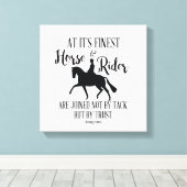 Dressuur Paard en ruiter Quote Wall Art Canvas Afdruk (Insitu (Houten vloer))
