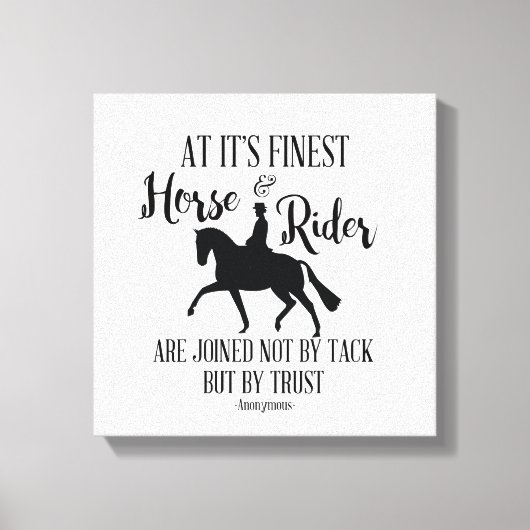 Dressuur Paard en ruiter Quote Wall Art Canvas Afdruk (Voorkant)