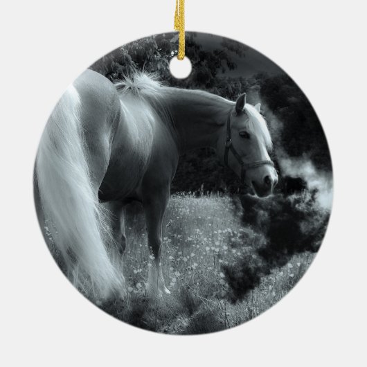 Dressuur Paard Ruiter ADD eigen FOTO Kerstversieri Keramisch Ornament (Achterkant)
