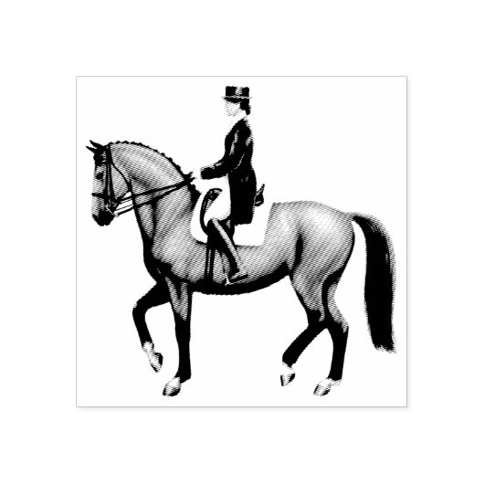 Dressuur Paard Ruitersport Kunststempel Rubberstempel (Afrduk)