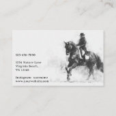 Dressuur Professionele Zwart & Wit Paard Schets Visitekaartje (Achterkant)