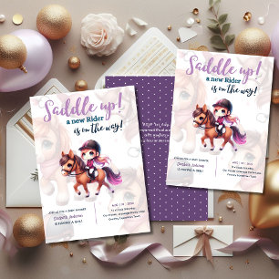 Dressuur Rider Baby Meisje Douche Paard Rider Op W