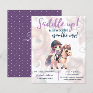 Dressuur Rider Baby Meisje Douche Paard Rider Op W