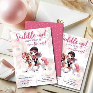 Dressuur Rider Paard Meisje Verjaardagsfeest Kaart