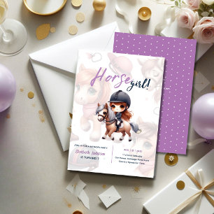 Dressuur Rider Paard Meisje Verjaardagsfeest Kaart