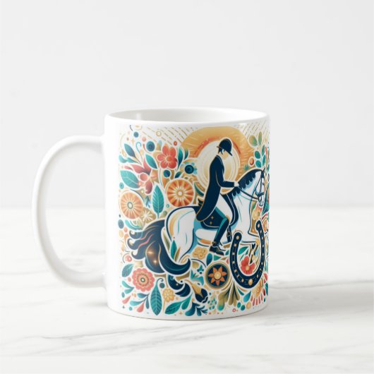 Dressuur Rijden Ruiter Paard Mok (Links)