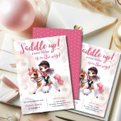 Dressuur Ruiter Paard Meisje Verjaardagsfeestje Kaart