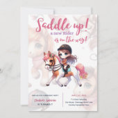Dressuur Ruiter Paard Meisje Verjaardagsfeestje Kaart (Voorkant)