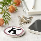 DRESSUURBRIEF ROOS GOUD FLEUR DE LIS SLEUTELHANGER (Zijkant)