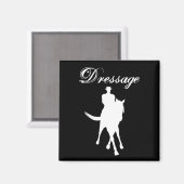Dressuurpaard en ruiter silhouet donker magneet (Voorkant / Achterkant)