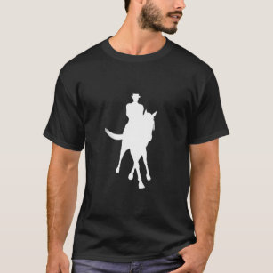 Dressuurpaard en ruiter silhouet donker t-shirt