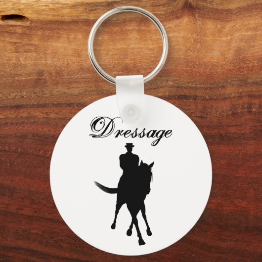 Dressuurpaard en ruiter silhouet licht sleutelhanger (Achterkant)