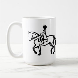 Dressuurpaard in draf koffiemok