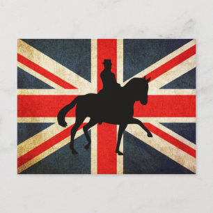 Dressuurpaard met Union Jack Flag Post Kaart