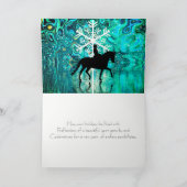 Dressuurpaard Sneeuwvlokreflecties Kerstmis Feestdagen Kaart (Binnen)