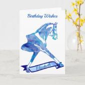 Dressuurpaard stap uit in stijl kaart (Gele Bloem)