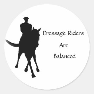 Dressuurruiters zijn evenwichtig paardenlicht ronde sticker