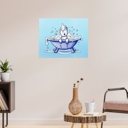 Dreuzels Westie Bath Dog Groom Art Poster (Woonkamer 3)