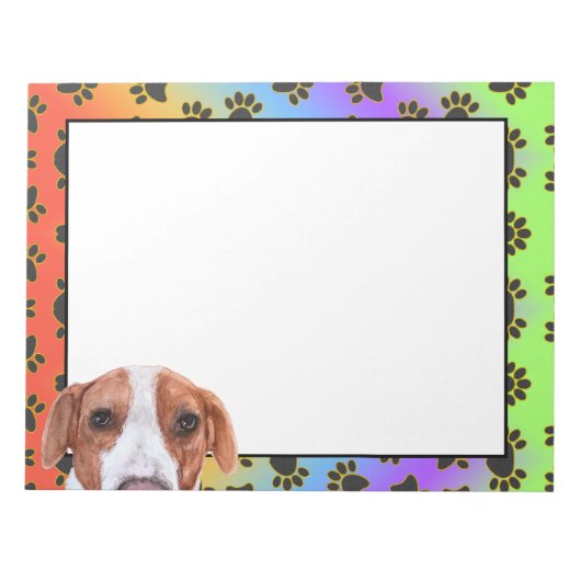 Drever-kleurig hondpawpatroon notitieblok (Voorkant)