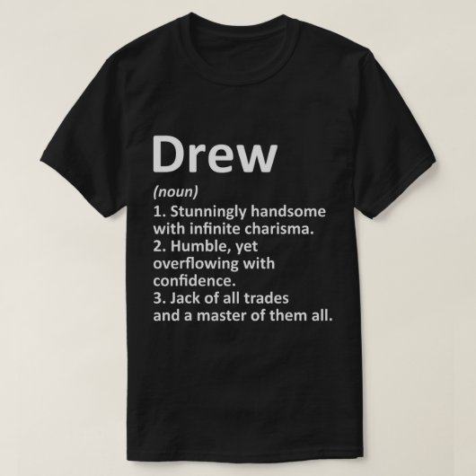 DREW Definition Personal Name Funny Birthday G T-shirt (Design voorkant)