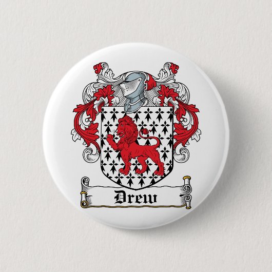 Drew Family Crest Ronde Button 5,7 Cm (Voorkant)
