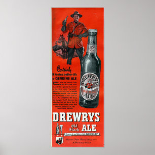 DREWRYS OUD STOCK ALE- CANADIAN BEER POSTER