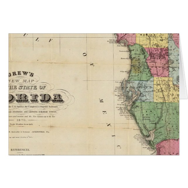 Drew's nieuwe kaart van de staat Florida (Voorkant Horizontaal)