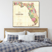 Drew's nieuwe kaart van de staat Florida Canvas Afdruk (Insitu (Slaapkamer))