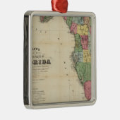 Drew's nieuwe kaart van de staat Florida Metalen Ornament (Rechts)