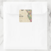 Drew's nieuwe kaart van de staat Florida Vierkante Sticker (Tas)