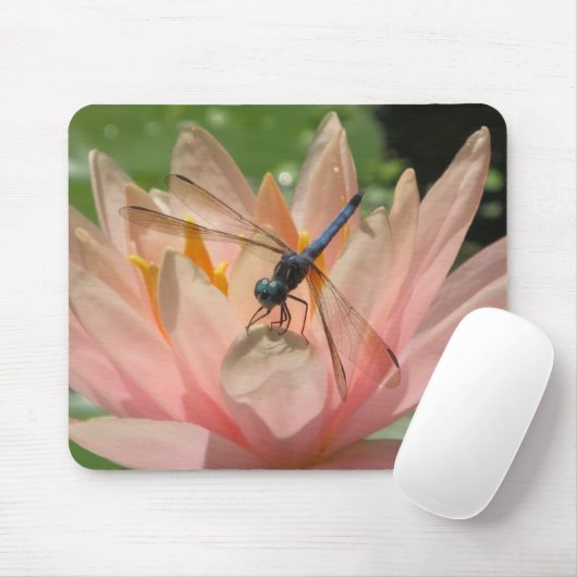 Drgonfly op Water Lily Muismat (Met muis)
