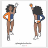 Dri-kleur Wit Marine Oranje Danser #1 Sticker (Vel)