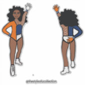 Dri-kleur Wit Marine Oranje Danser #1 Sticker (Voorkant)
