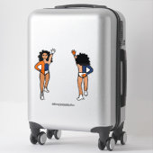 Dri-kleur Wit Marine Oranje Danser #2 Sticker (Koffer)