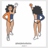 Dri-kleur Wit Marine Oranje Danser #2 Sticker (Vel)