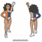 Dri-kleur Wit Marine Oranje Danser #2 Sticker (Voorkant)