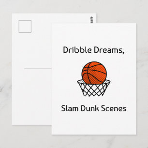 Dribbel Dromen, Slam Dunk Scènes Basketbal Briefkaart
