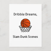 Dribbel Dromen, Slam Dunk Scènes Basketbal Briefkaart (Voorkant)