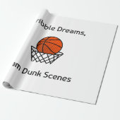 Dribbel Dromen, Slam Dunk Scènes Basketbal Cadeaupapier (Uitgerold)