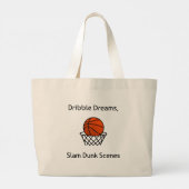 Dribbel Dromen, Slam Dunk Scènes Basketbal Grote Tote Bag (Achterkant)