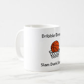 Dribbel Dromen, Slam Dunk Scènes Basketbal Koffiemok (Voorkant links)