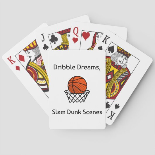Dribbel Dromen, Slam Dunk Scènes Basketbal Pokerkaarten (Achterkant)