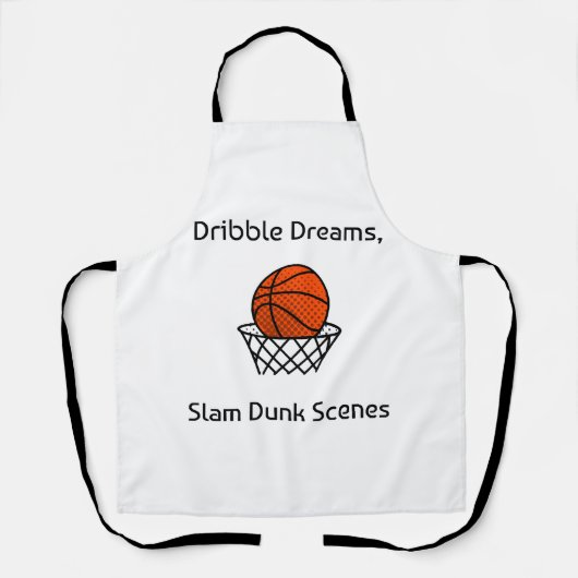 Dribbel Dromen, Slam Dunk Scènes Basketbal Schort (Voorkant)