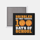 Dribbelde mijn weg door 100 dagen schoolbasketbal magneet (Voorkant / Achterkant)