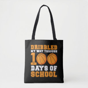 Dribbelde mijn weg door 100 dagen schoolbasketbal tote bag