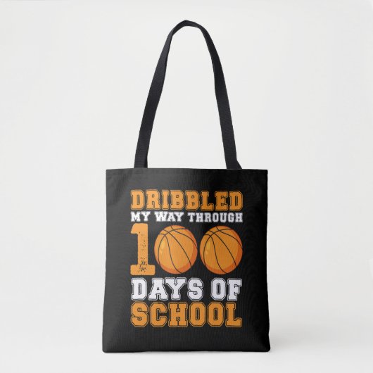 Dribbelde mijn weg door 100 dagen schoolbasketbal tote bag (Voorkant)
